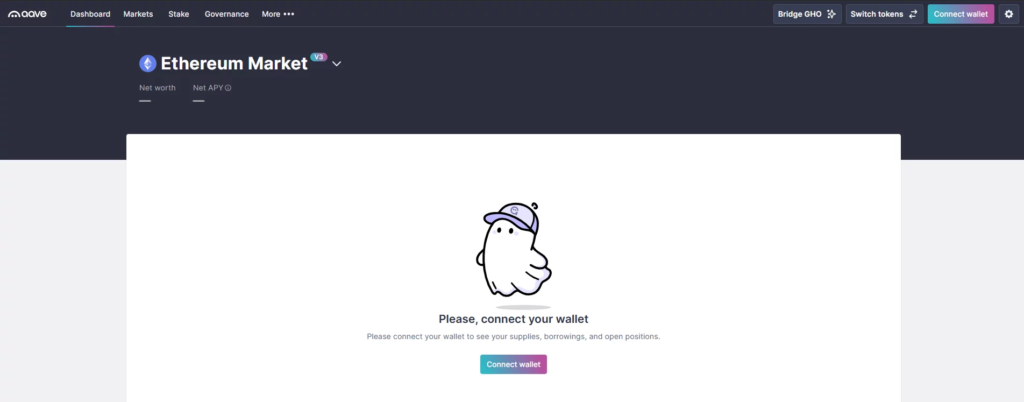Aaveとウォレットの接続