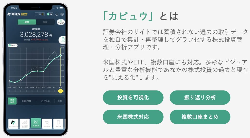 便利な株アプリ：カビュウ