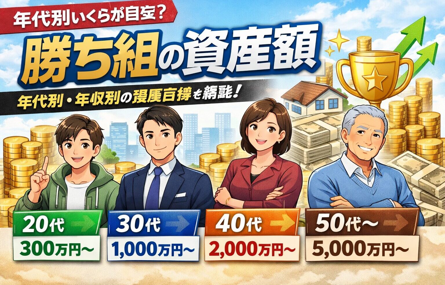 【年齢別】勝ち組資産額とは！？〜あなたは資産形成の勝者か？〜