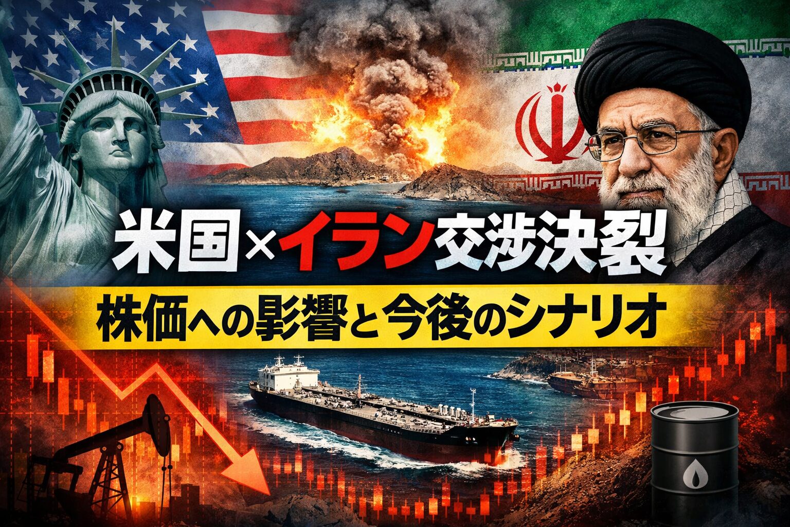 【速報】米国×イランの交渉決裂｜21時間協議の全貌と今後の株価シナリオ