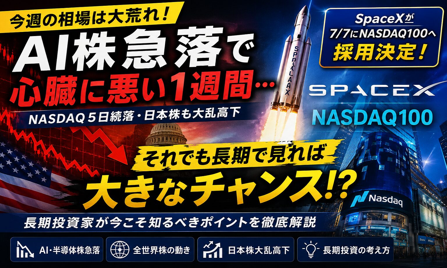 AI株急落でも慌てる必要はない？長期投資家が見るべき本当のポイント