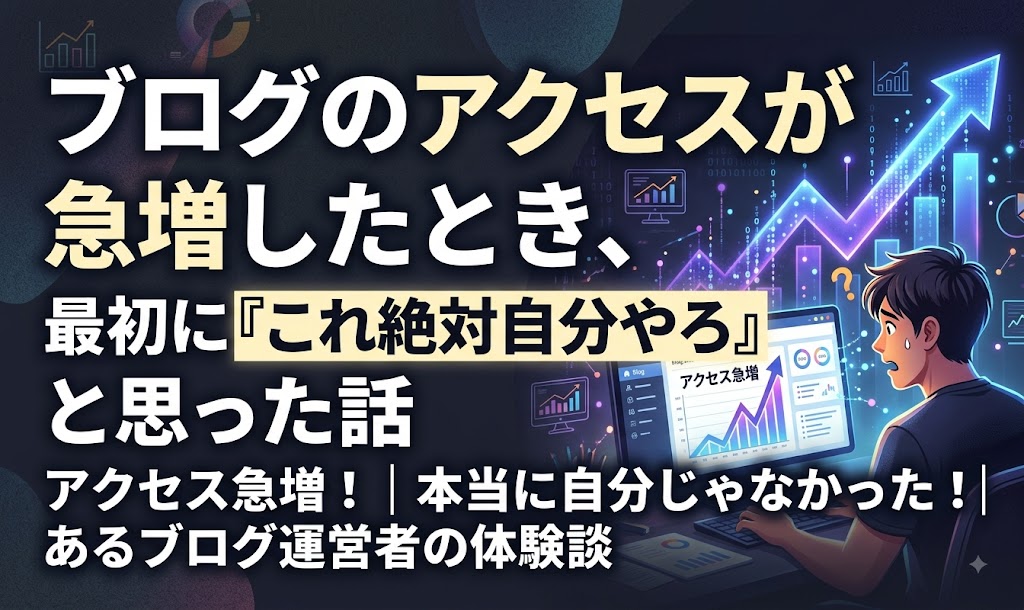 ブログのアクセスが急増したとき、最初に『これ絶対自分やろ』と思った話