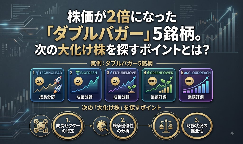 株価が2倍になったダブルバガー5銘柄。次の大化け株を探すポイントとは？